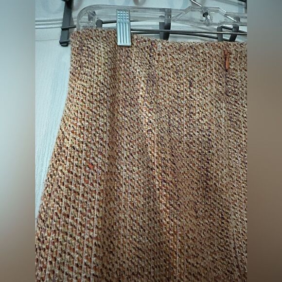 Anthropologie x Samantha Dru Tweed Wrapped Ruffle Hem Skirt Coral Peach womens 6 - Picture 11 of 16